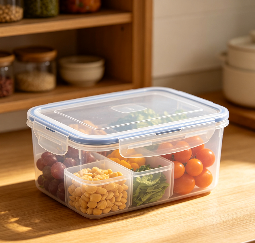 Durable Food Organizer Container with Secure Lid